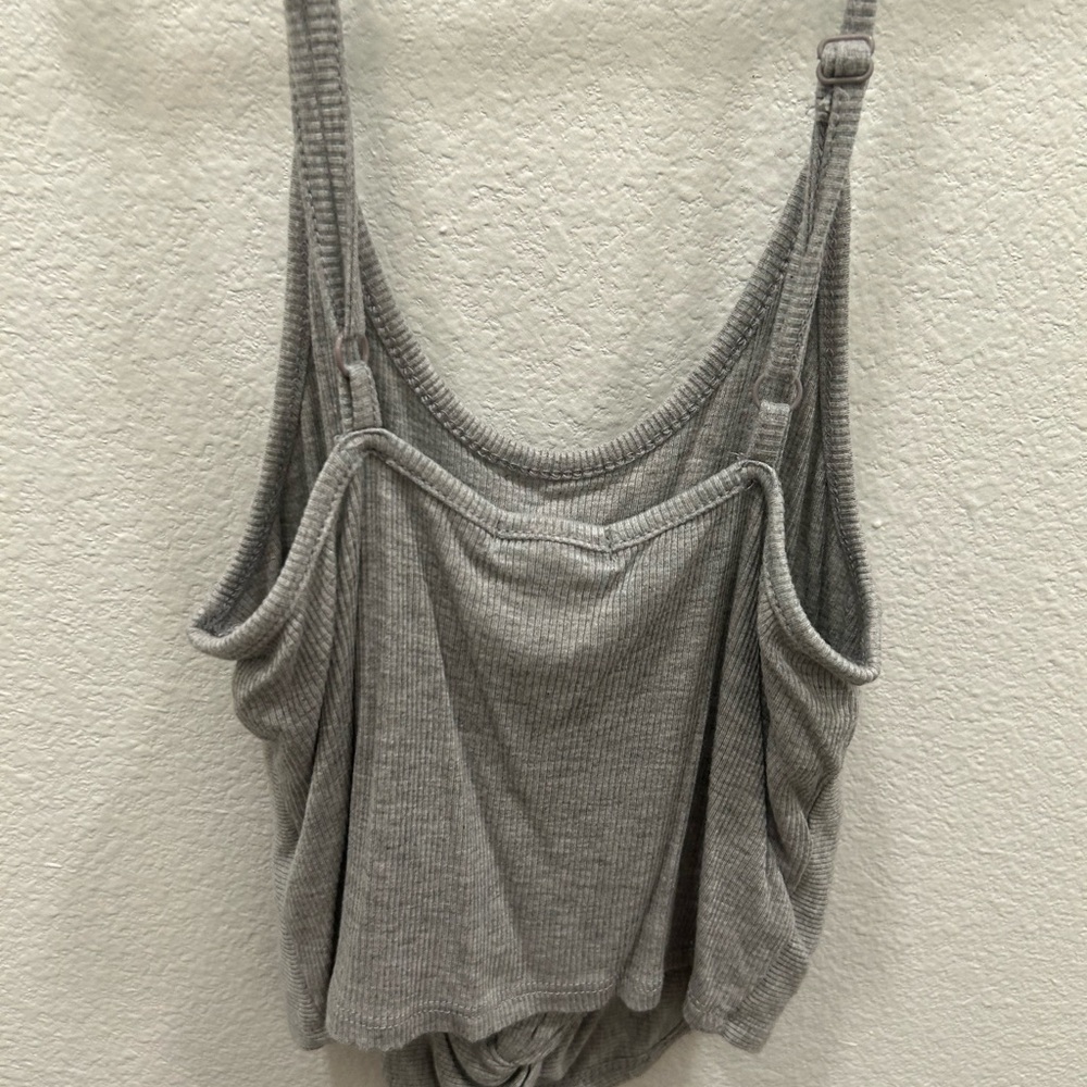 Gray Ribbed Women's Top - Picture 2 of 4